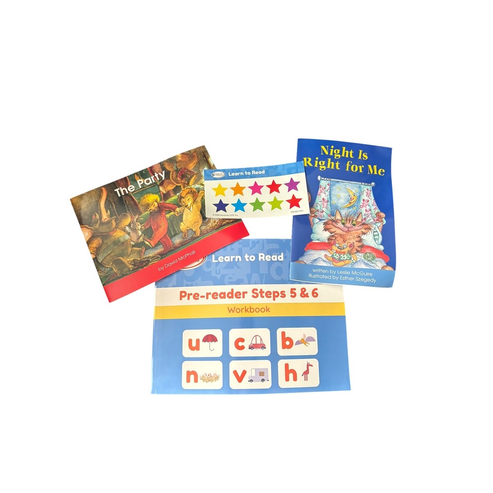 Hooked on Phonics Learn to Read Pre-Reader Steps 5 & 6 Workbook + 2 Reader Books